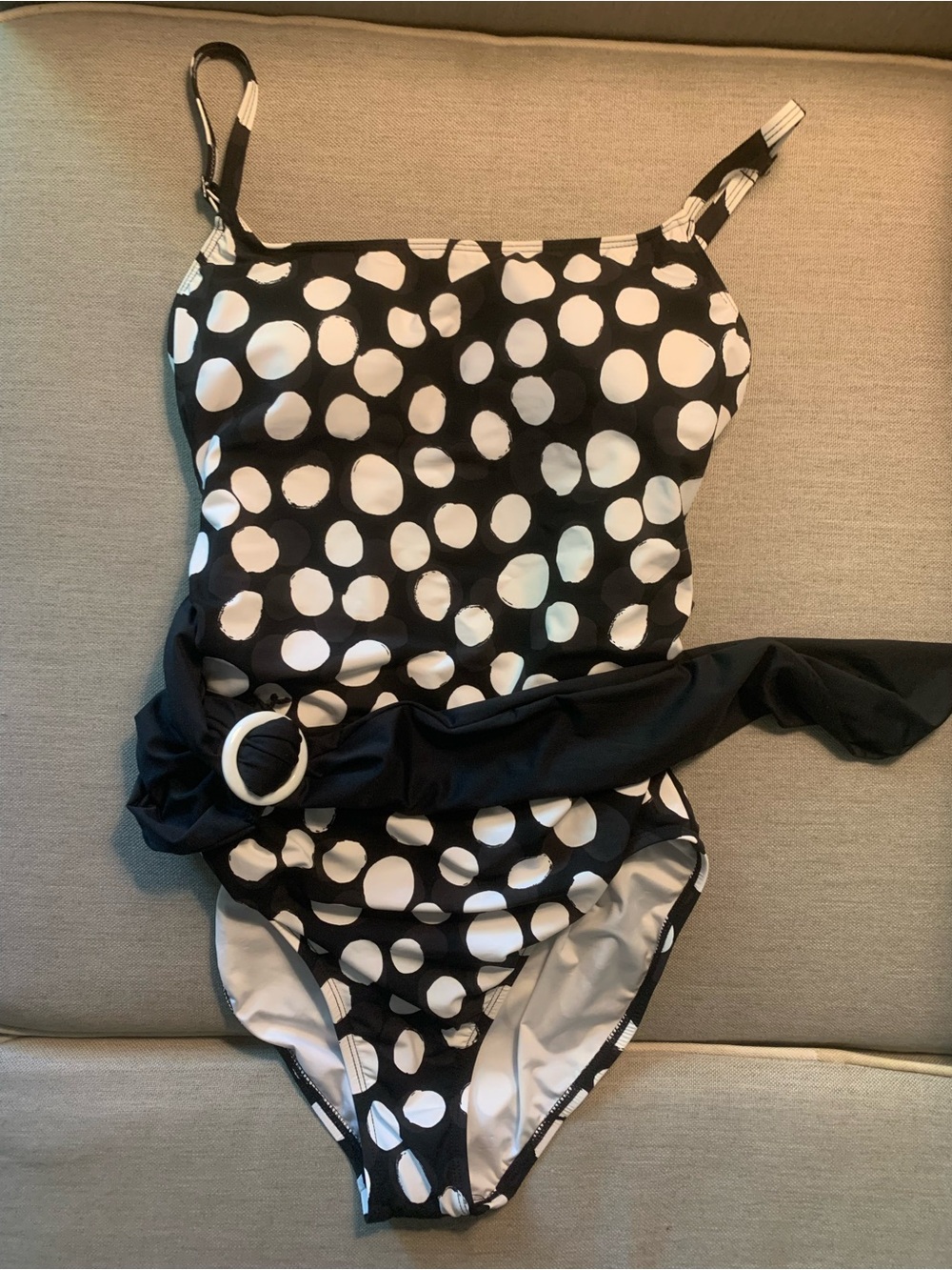 La Blanca Black and White Polka Dot One-Piece Swimsuit